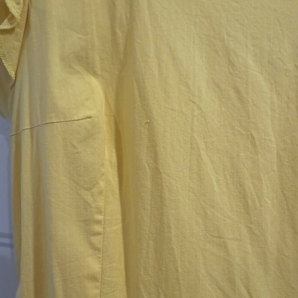 Sunny Yellow Midi Circle Dress with  and ruffle Sleeves - Picture 5 of 5